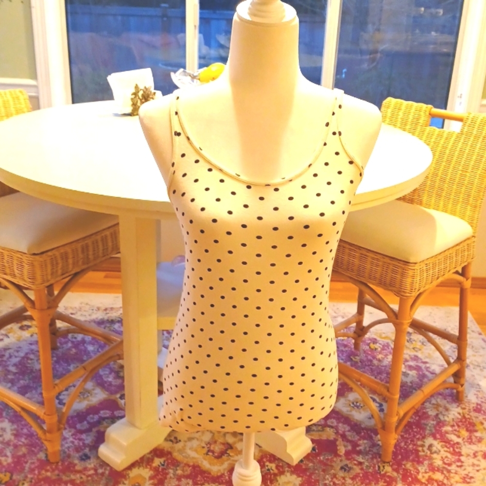 White Polka-dot Tank size Small